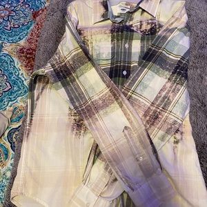 Bleached & distressed flannel